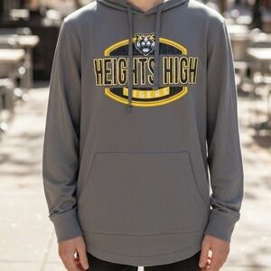 Heights High‎ Tigers PEL Athletic Mens Grey Hoodie Long Sleeve Pullover Size XL